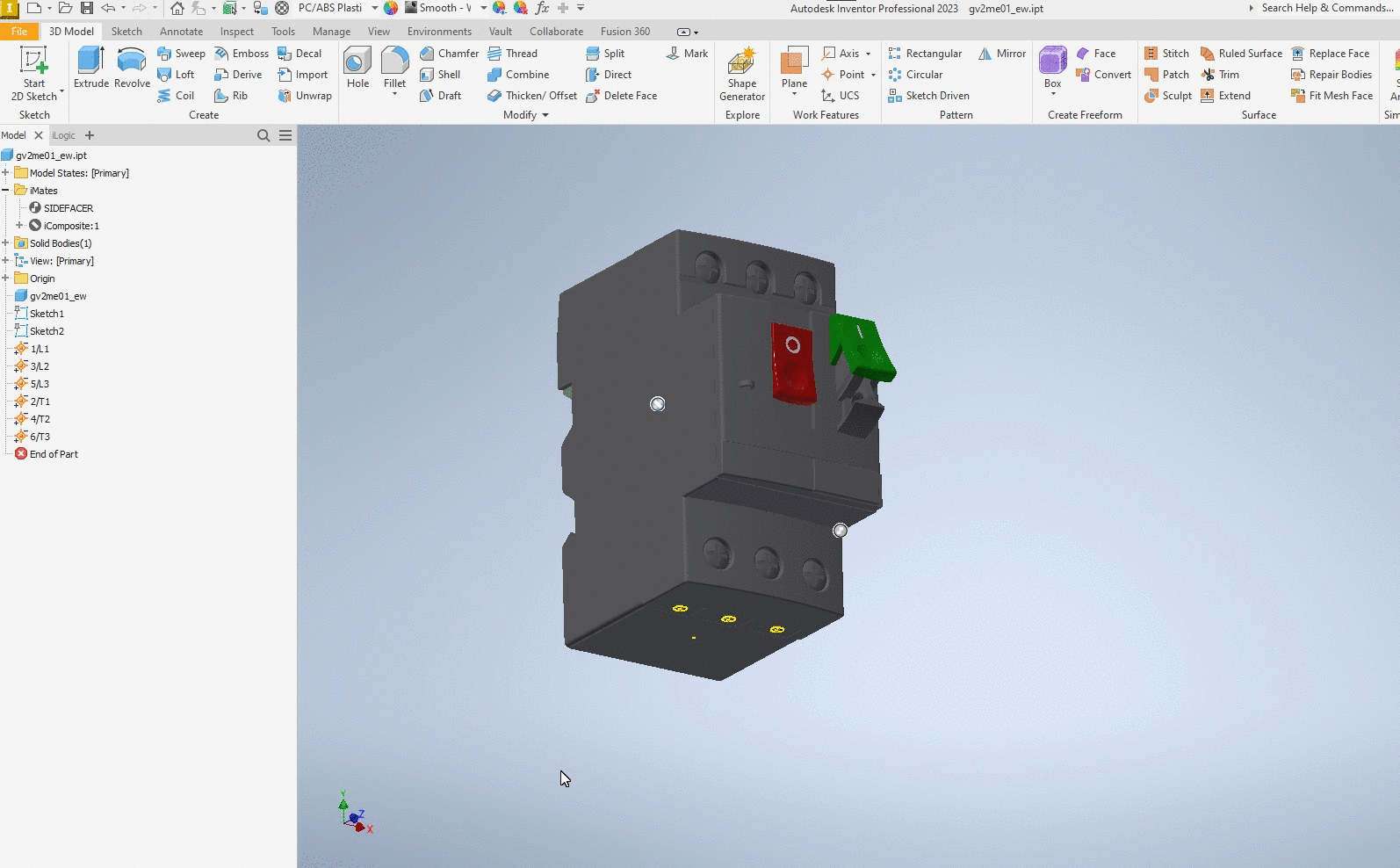 Inventor_2023_-_Defining_The_Mating_Surfaces_For_An_Electrical_Inventor_3D_Part.gif